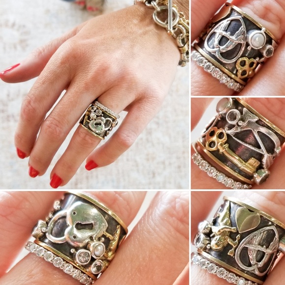 Mars & Valentine Eternity Cigar Band Love Ring - Picture 1 of 5